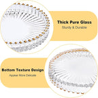 Set of 5 Modern Clear Coaster, Glass Coasters for Drinks, Crystal Coasters Round Cup Mat, Coffee Table Decor for Office, Kitchen, Bar, Dining Room, Living Room, Patio (Clear with Gold Rim)