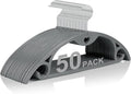 Grey Plastic Hangers 50 Pack: No Shoulder Bumps Ultra Thin Plastic Hanger for Space Saving, Suits, Heavy Duty Coat Clothes Shirt Dress