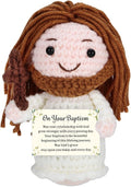 Baptism Gifts for Girls Boys Christian Jesus Crochet Doll - First Communion Confirmation Religious Gifts for Women Men Faith Keepsake Christening Easter Christmas Spiritual Gift God Blessing Decor