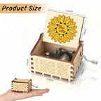 Christian Music Box Wooden Musical Boxes Motivational Inspirational Gifts for Women Christmas Birthday Gifts Presents Sunflower Gift Valentines Day Galentines Day Gifts for Girl Friend Sister Daughter