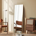 DUMOS 64"x21" Full Length Mirror, Full Body Mirror with Aluminum Alloy Thin Frame, Standing Mirrors with Leaning or Hanging, Suitable for Bedroom, Livingroom, Cloakroom, Gold