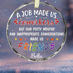 BSQUIELE Personalized Christmas Glass Ornament 2025 - Appreciation Gift for Coworkers - Funny Birthday Friendship Thank You Gift for Work Bestie Friends, Boss, Manager, ColleagueTree Decoration