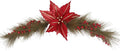 CITYES Christmas Swag Decoration Floral Swag with Berries and Silk Poinsettia Flowers Pine Needles Greenery 41.34 Inch Christmas Swag Xmas Door Swag for Front Door Festival Decor Wall Arch Window