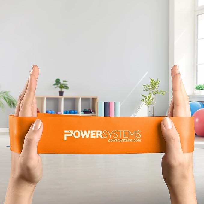 Power Systems Versa Loop Resistance Bands, 10-Pack – Color-Coded Exercise Bands for Workout, Strength Training, Physical Therapy
