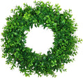 U'Artlines 17inch Front Door Wreaths Artificial Spring Summer Greenery Hanging Garland for Home Wedding Wall Window Decoration (17'inch Boxwood,1)