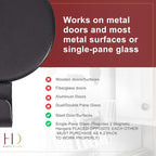 Haute Decor Attract Magnetic Wreath Hanger (Black Matte, Set of 2 Magnets) - for 2 Metal Doors/Surfaces or 1 Single-Pane Glass Door/Window - Holds up to 10lbs.