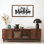 Family Lettering 12x22in Wood Sign with Positive Quotes Amazing Mama Apricot Frame Wooden Plaque Birthday Housewarming Gift for Cottage Shelf Garden Yard Farmhouse Porch Cafe Bar Wall Decor