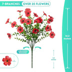 Fake Artificial Flowers for Outdoors Faux Plants Outside Indoor,UV Resistant Realistic Silk Daisy for Home Patio Garden Back Yard Front Poch Decor Spring Summer(12 Bunches,4 Multi Colors)