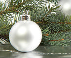 Emopeak 12Pcs Christmas Balls Ornaments for Xmas Christmas Tree - 4 Style Shatterproof Christmas Tree Decorations Hanging Ball for Holiday Wedding Party Decoration (Silver, 3.2"/8CM)