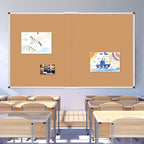 VIZ-PRO Cork Bulletin Board/Foldable Noticeboard, 48 X 36 Inches, Silver Aluminium Frame