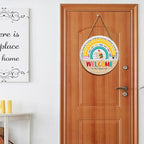Welcome Sign for Classroom Door Decorations Welcome to Our Classroom Door Sign 12"x12" Welcome Back to School Door Hanger Wreath Classroom Signs for School Classroom Bulletin Board Teacher Supplies