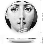 Lina Cavalieri Plate, Wall Decorative Plate, Mysterious Face Plate Wall Hanging Decoration,Including Bracket and Special Spring Hook, 10inch, Style3
