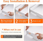 Lifewit 4 Pack 4" High Drawer Dividers 28 -43.5cm/11-17" Adjustable Kitchen Drawer Organiser, Expandable Drawer Dividers Separator for Clothes in Bedroom/Bathroom/Office Organisation & Storage White