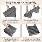 Garvee 12-Pack Underwear Drawer Organizers, 116-Cell Dresser Drawer Divider Bins for Baby Clothes, Underwear, Bra & Sock, Foldable Fabric Closet Organizer for Bedroom, Nursery, Grey