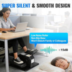 TABEKE Under Desk Elliptical Machine, Electric Ellipse Leg Exerciser for Senior with Remote Control & 12 Speeds, Portable Quiet Electric Seated Pedal Exerciser for Home with Display Monitor