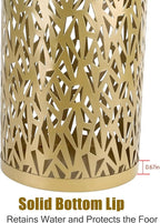 Metal Round Umbrella Stand Rack,Free Standing Umbrella Holder Bin, Canes Walking Sticks Holder for Entryway, Home, Office,Gold