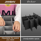 1 Pack Shoe Organizer for Closet, Adjustable Shoe Box Storage Containers, Large Foldable Shoe Bins with Clear Cover, Space Saving Shoes Holder with 4 Handles, Fits 12-24 Pairs, Black