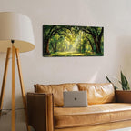 Forest Wall Art for Living Room Nature Green Forest Landscape Canvas Pictures Wall Decor Large Sunlight Woodland Paintings Sunshine Trees Scenery Photo Prints Bedroom Office Home Decoration 20x40"