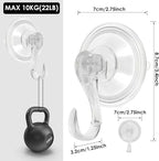 8Pcs Clear Suction Cup Wreath Hanger, 22LB Large Plastic Shower Suction Cup Hooks 2.75" Removable Reusable Waterproof Heavy Duty Wreath Holder for Glass Door Bathroom Kitchen Window Towel Wall Tile