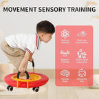 3-In-1 Balance Scooter Board for Kids，Plastic Wobble Balance Board Rocker Maze with Handles, 5 Balls, Toddler Floor Scooter Boards for Sensory Training, Physical Therapy