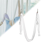 Kojem Aerial Silk Fabric Yoga Swing Kit For Fitness Yoga Inversions Flexibility Core Strength Dance White Nylon Fabric 6.6/13.1 Yards