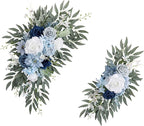 2Pcs Artificial Wedding Arch Flowers, Artificial Rose Flower Swag Decorative Swag with Eucalyptus Leaves Floral Swag for Wedding Ceremony Decor
