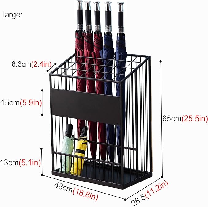 Umbrella Stand Hallway Entryway Storage Rack Umbrella Holder Large Capacity Metal Umbrella Holder Stand, Freestanding Umbrella Storage Stand with Four Non-Slip Feet, Canes Walking Sticks Swords(Gold,L