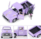 Lavender Home Decor Metal Truck with Faux Lavender Vintage Truck Mini Vehicle Decoration for Farmhouse Desktop Tray Decor Kitchen Supplies