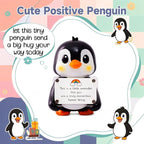 Positive Penguin Figurine - 3.9" Tall Hand-Painted Resin Indoor Office Desk Decoration with Cute Motivational Sign, Funny Gift for Women Friends Bestie BFF Bestfriend Coworkers