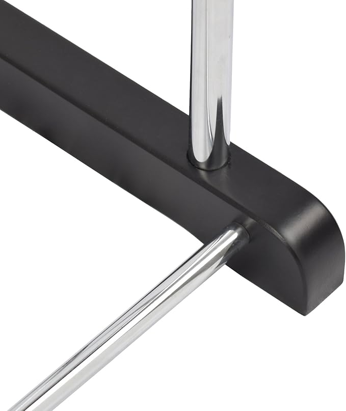Proman Products Twin Valet with Wooden Hanger Tray & Trouser Bar, Black