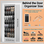35 Compartment Over The Door Storage - Breathable Mesh Hanging Organizer with Large Pockets, Space Saving Design for Men & Women's Footwear, Closet, Bedroom- Black (Black, 35-Pocket)