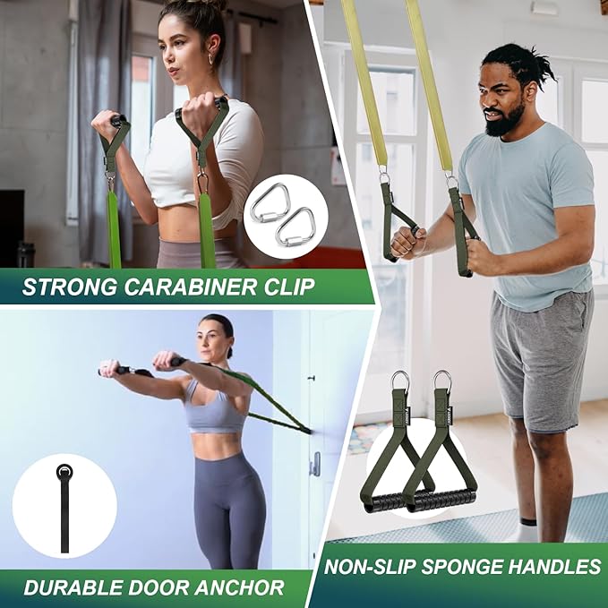LEEKEY Resistance Bands, Exercise Bands with Handles,Pull Up Assist Bands - Band Set with Door Anchor - Bands for Working Out,Band for Men and Women Fitness Training,Home Workouts