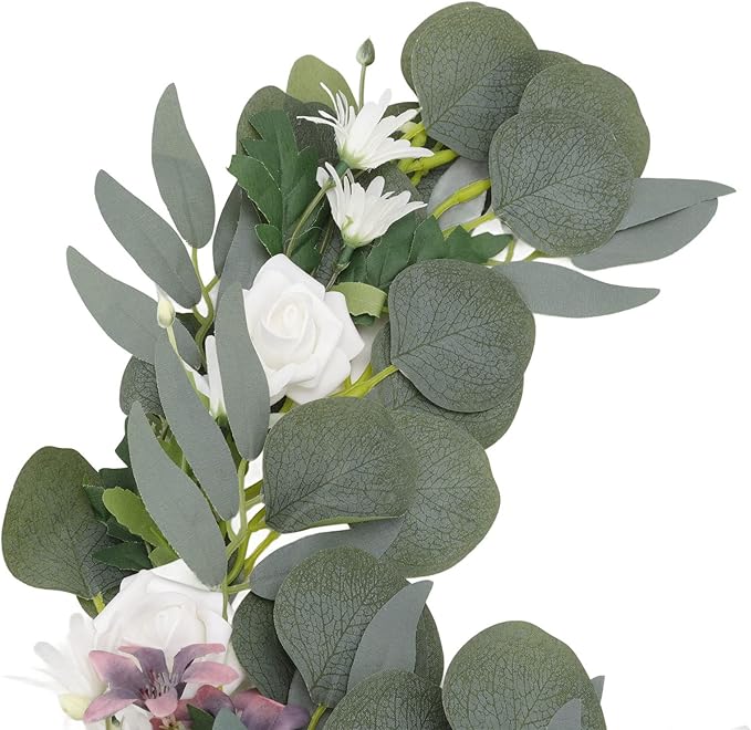 2pcs Top ABS Hanging Flower Swags - Lifelike Artificial Decorative Arch Flowers for Wedding, Party, Photography & Outdoor Events