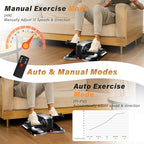 Under Desk Elliptical Machine, Electric Leg Exerciser for Seniors with 12 Adjustable Speeds, Auto & HR Modes, Portable Quiet Seated Pedal Exerciser with Remote Control