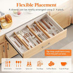 Lifewit 2.4" High 8 Pack Bamboo Drawer Dividers 45-55cm/17.5-22" Adjustable Wooden Drawer Organizer for Clothes/Utensils, Expandable Drawer Separator for Dresser/Kitchen/Bedroom/Office Organization