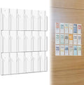 Acrylic Brochure Pamphlet Holder, 18 Pamphlet Holders, Clear Brochure Display Holder Wall Mount, Trifold Flyer Rack, Literature Storage Rack for Home, Offices, Waiting Room