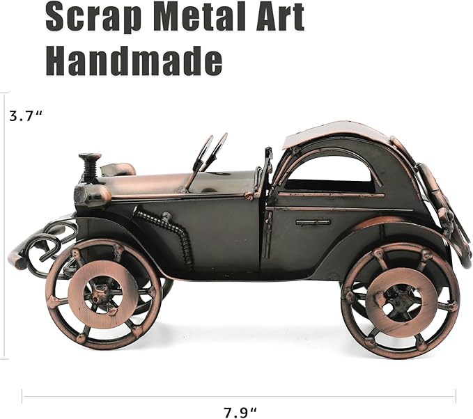 Metal Antique Car Decor, Classic Collectible Cars for Adults - Handmade Vintage Car Model for Man Cave, Garage, Home & Office - Car Lover Gifts