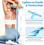 Pedal Resistance Bands with Handles, Upgrade 6-Tubes Manual Tension Training Pedal, Natural Rubber Foot Pedal Resistance Bands, Multifunction Fitness Bands for Abdomen, Waist, Arm, Leg