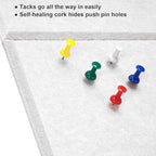 Large Cork Board Alternative 36" X 24" Bulletin Board - 6 Pack Removable Felt Wall Tiles, Cork Wall Tiles Bulletin Board Home Office Essentials - Warm White