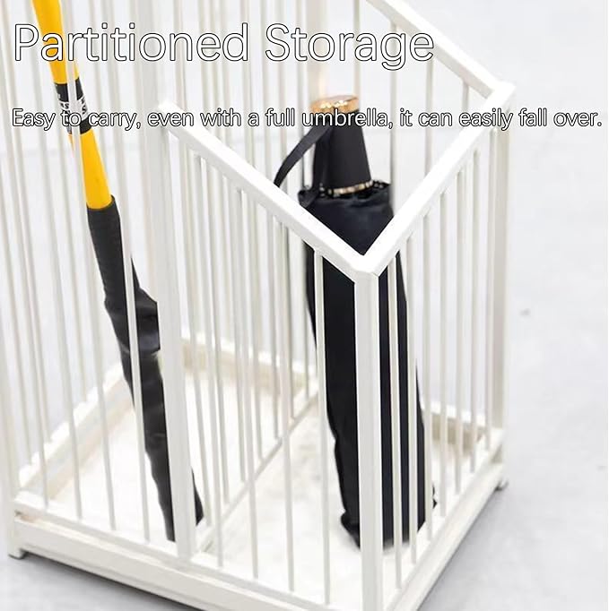 Indoor Metal Umbrella Stand，Umbrella Storage，Tall Metal Standing Umbrella Holder，Umbrella Holder for entryway，for Hotel，Offices，Home，Commercial(Gold,40 * 25 * 62cm/16 * 8 * 24.4in)