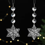 20 Pcs Plastic Winter Snowflake Drip Ornaments Xmas Tree Hanging Decorations for Christmas Tree Wedding Birthday Party Home Window Door Decorations (Transparency)