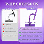 Pedal Resistance Bands with Handles, 6-Tubes Manual Tension Training Pedal, Multifunction Fitness Bands, Natural Rubber Foot Pedal for Strength Training, Tummy, Waist, Arm, Leg Slimming