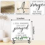 I Still Remember the Days I Prayed for What I Have Now Wooden Sign - 5" Christian Wooden Plaque With Metal Support - Rustic Tabletop Home, Office Decor - Housewarming Gifts For Family & Friends（Green）