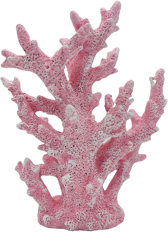 Etlemonde Beach Coastal Decor Coral Reef Home Decor Coral Statue Sculpture Home,Desk,Bathroom,Desktop Shelf Statue,Marine Themed Gifts (Pink Coral)