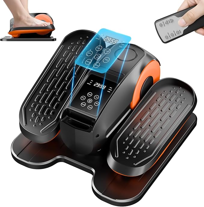 Under Desk Oval Exercise Machine Electric Oval Leg Exerciser Seen on TV 12 Speed Foot Exerciser for Seniors Portable Mini Seat Pedal Exerciser for Home Office