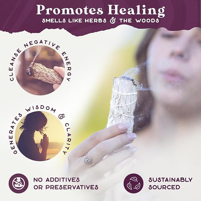 Gift Box of White Sage Smudge Sticks | California Sage Incense Sticks for Home Cleansing, Spiritual Smudging Rituals and Meditation | Sustainably Sourced 4 inch White Sage Bundle | Smudge Kit of 36