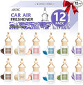AROIC 12 Pack Car Air Freshener, Car Smell Air Freshener Diffuser Essential Oil Scent for Women & Men, Car Accessories Interior, Valentine's Day Gifts Hanging Auto Light Fragrance with Many Flavors