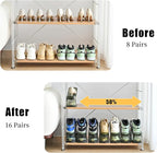 shoe slots organizer, Clear Shoe Stacker, Adjustable Level Shoe Rack,Storage Space Saver for Sneakers Display(Green Transparent, 4Pack)