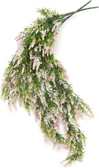 2 Pcs Artificial Lavender Teardrop Rattan, Spring Summer Front Door Hanging Floral Swags for Wall Basket Filler, Garden Home Easter Decoration-28.7in(Pink)