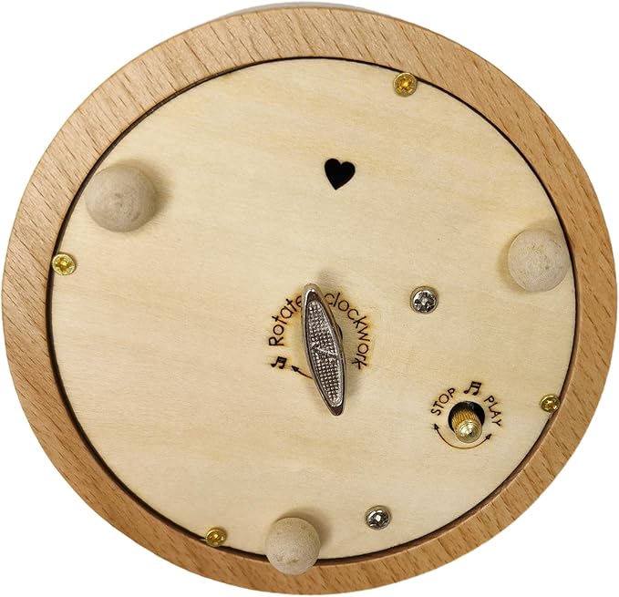 Briskfeel Rotating Lucky Cat Music Box | Ceramic Maneki Neko Figurine on Wooden Base Musical Box | Feng Shui Wealth & Prosperity Decoration | Desk Decor Good Fortune Gift (Lucky Cat)